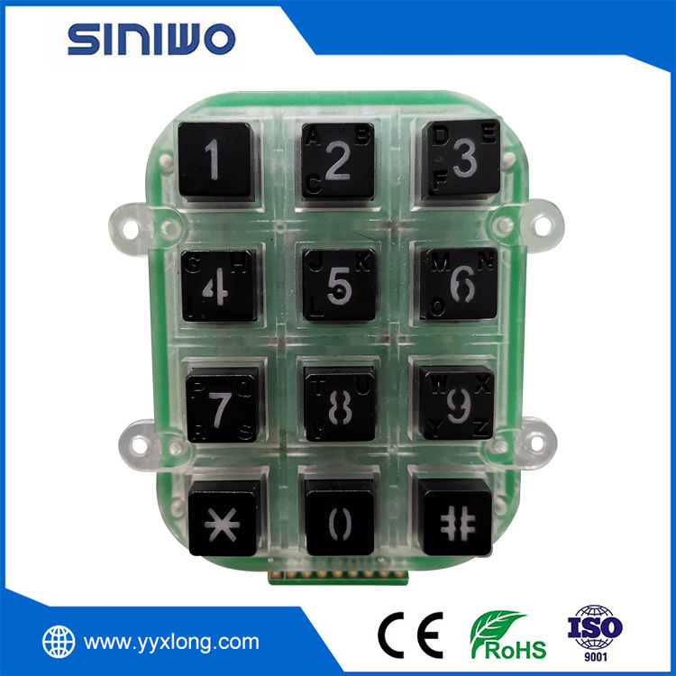 Teclado industrial impermeable del interruptor 3x4